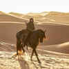 Horse riding through the desert