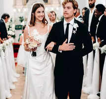Barbara Palvin marries Dylan Sprouse in a dreamy corset gown during Hungarian wedding, see pictures