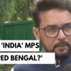 Article image for: <i class="tbold">opposition mps</i>' Manipur tour: Anurag Thakur hits out at 'INDIA' alliance for skipping West Bengal