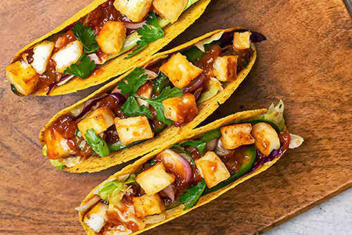 Cornitos Grilled Paneer Tacos with Salsa Dip