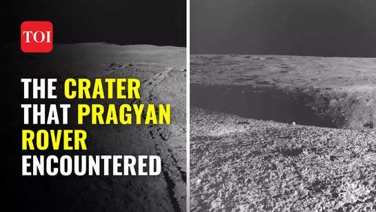 ¡El rover Pragyan se enfrenta a un cráter!
