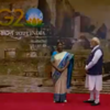 President Droupadi Murmu and Prime Minister Narendra Modi at Bharat Mandapam in Delhi