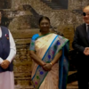 German Chancellor Olaf Scholz arrives at Bharat Mandapam in Delhi for the G-20 Dinner hosted by President Droupadi Murmu.