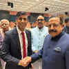 UK PM Rishi Sunak meets Union Minister of State for Science and Technology Jitendra Singh at the Bharat Mandapam in Delhi