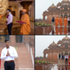 Visuals from United Kingdom Prime Minister Rishi Sunak and his wife Akshata Murthy's visit to Akshardham temple earlier today.