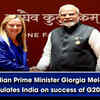 Article image for: <i class="tbold">italian prime minister</i> Giorgia Meloni congratulates India on success of G20 Summit