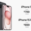 iPhone 15 starts at $799