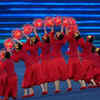 Artists perform ahead of the opening ceremony
