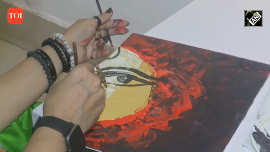 Watch: Delhi-based artist paints Maa Durga’s face with pure gold foil