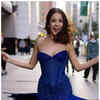 Wearing blue for the red carpet