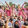 Manipur violence: Students raise slogans during a protest in Imphal on Tuesday