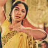 Yellow Sari with elaborate embroidery