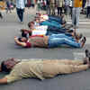 Bandh in Karnataka: Activists attached to various organisations protested in the heart of the town blocking main road by forming human chain in Mandya.