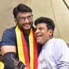 Kannada actors and actresses, came together for a protest meeting led by Shiva Rajkumar to support the Karnataka bandh called by farmers and pro-Kannada outfits over Cauvery water dispute in Bengaluru on Friday. Darshan, Upendra, Dhruva Sarja, Murali, Vijaya Raghavendra, Pooja Gandhi, Shruti, Bhavana, joined the meeting. Also seen are Veteran actor Srinath noted producer S A Chinne Gowda, and others supported at the meeting.