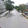 K G Road and theatres looks deserted during the Karnataka bandh called by farmers and pro-Kannada outfits over Cauvery water dispute in Bengaluru on Friday.