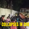 Article image for: Tamil Nadu: <i class="tbold">portion</i> of petrol pump's roof collapses in Chennai amid heavy rainfall, no casualties
