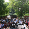 People evacuate offices near ITO in Delhi 