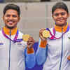 ARCHERY: India's Ojas Pravin Deotale and Jyothi Surekha Vennam pose with their gold medal