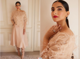 Sonam Kapoor looks classy in an off-shoulder cardigan, midi skirt and stunning boots, see pictures 
