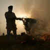 Farmer burning crop in Amritsar