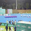 HOCKEY: Players arriving for victory ceremony