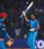 World Cup 2023 action in images: Rohit Sharma hits record WC century as India win by 8 wickets against Afghanistan