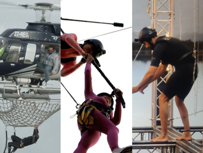 From walking on the rope, hanging on a chopper to jumping off the ...