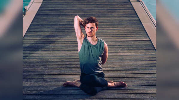 Gomukhasana (cow face pose)