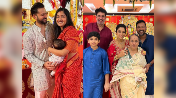 From Ishita Dutta taking her son Vaayu for his first pandal visit to Rupali Ganguly with her family: A look at TV actors celebrating Durga Puja in their best attires