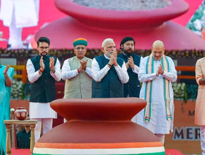 In pics: PM Modi attends Meri Maati Mera Desh Campaign at Kartavya Path ...