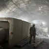 Escape passage created by rescue teams by using cement blocks and hume pipes, inside the tunnel.