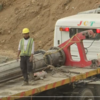 Uttarkashi (Uttarakhand) tunnel rescue: A part of the vertical drilling machine is being taken to the top of the Silkyara Tunnel as an operation to rescue 41 trapped workers continues.