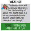India vs Australia: Weather update