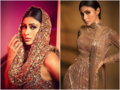 Mouni Roy's penchant for shimmery golden ensembles in stunning pictures