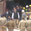 Union Minister General VK Singh (Retd), former advisor of PMO Bhaskar Khulbe and former engineer-in-chief and BRO DG Lieutenant General Harpal Singh (Retd) come out of the Silkyara tunnel.