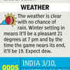 IND vs AUS: Weather report