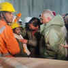 Uttarakhand CM Pushkar Singh Dhami meets the workers who have been rescued from inside the Silkyara tunnel.