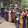 Telangana Elections 2023: People waited for a long queue line for casting votes at govt school in Khanapur
