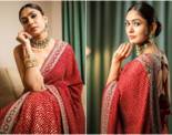 Mrunal Thakur looks radiant in a timeless red saree, sets ethnic style bar high in stunning pictures