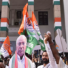 ​Celebrations outside party office​