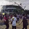 Celebration outside Lalduhoma's residence