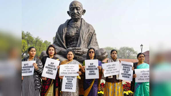 TMC MP Mahua Moitra protests against Union Minister’s alleged ‘misogynistic’ remarks