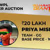 WPL Auction 2024 Live: Gujarat Giants buy Priya Mishra for Rs 20 lakh