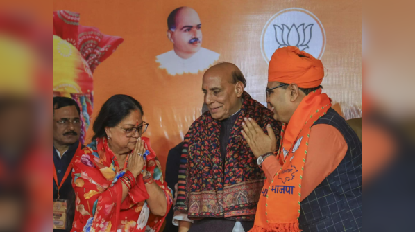 Vasundhara Raje proposes Bhajan Lal Sharma as CM