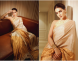 Kriti Sanon is a vision of grace in gold tissue silk saree, pictures set bridesmaid style goals
