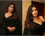 Janhvi Kapoor redefines modern wedding guest style in black saree, see pictures