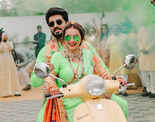 Shrenu Parikh's Haldi extravaganza: A ride of love and smashing entry with fianc&eacute;, see pictures