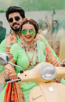 Shrenu Parikh's Haldi extravaganza: A ride of love and smashing entry with fiancé, see pictures