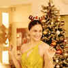 alia christmas dress Bhatt serves the perfect holiday look in a one-shoulder gown with fringe details feed-color-Blue/Orange/Yellow
