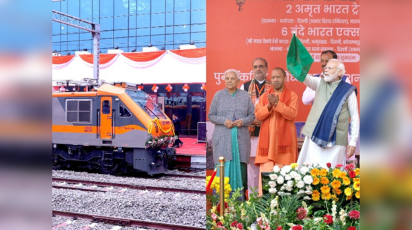 PM Modi flags off new Vande Bharat, Amrit Express trains